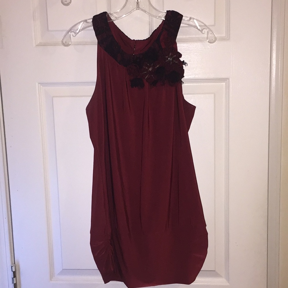 Cranberry red sleeveless top